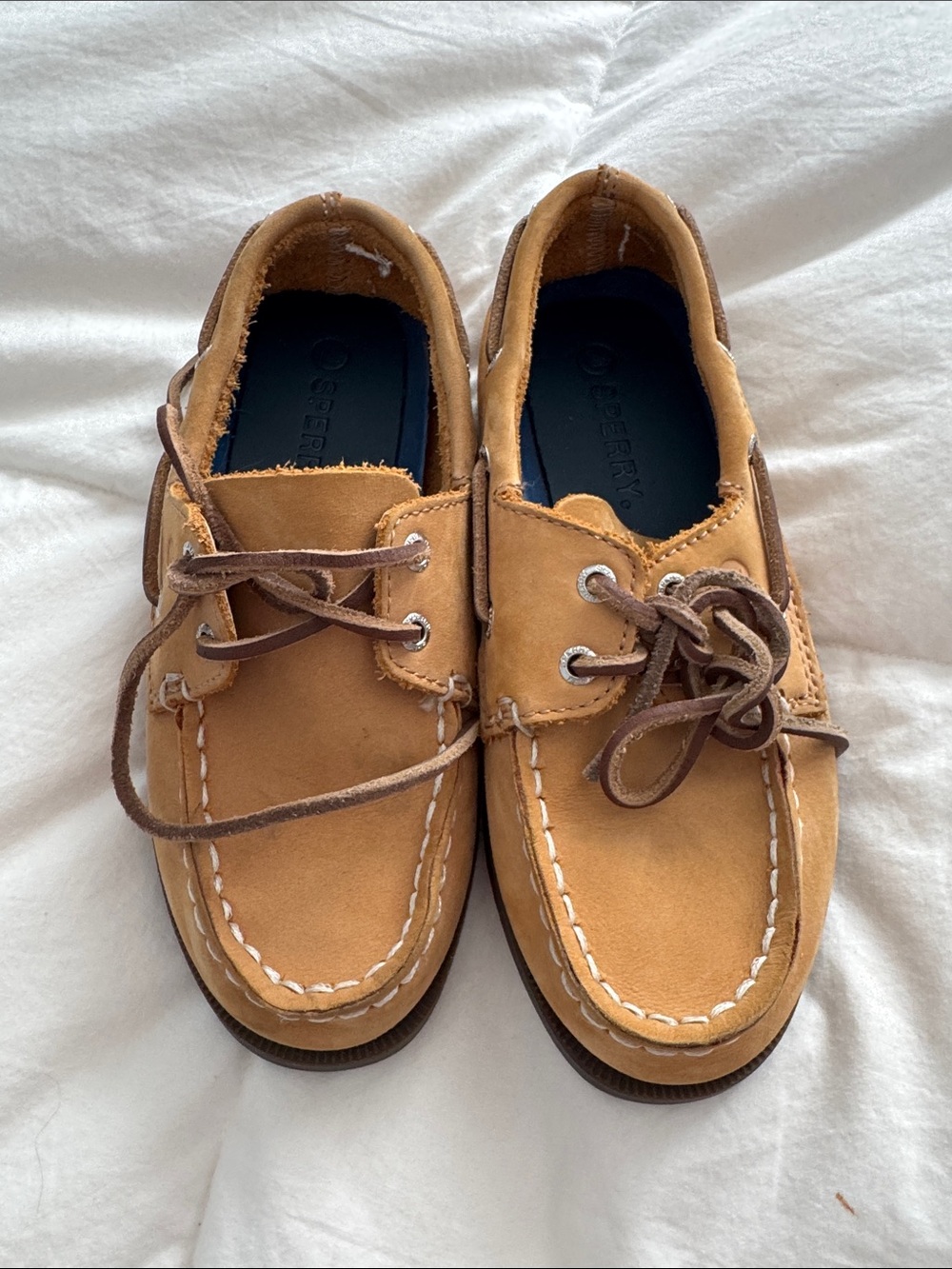 Sperry boys Tan Leather 2-Eye Boat Shoes